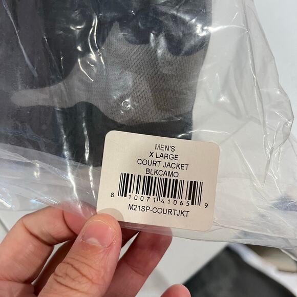 NWT Flint Park Court Tennis Zip-Up Jacket Men's Size XL in Black & Gray Camo - Picture 6 of 7